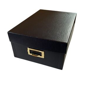 Navy Blue Cardboard Storage Box for Pictures Videos CD Craft Supplies and more